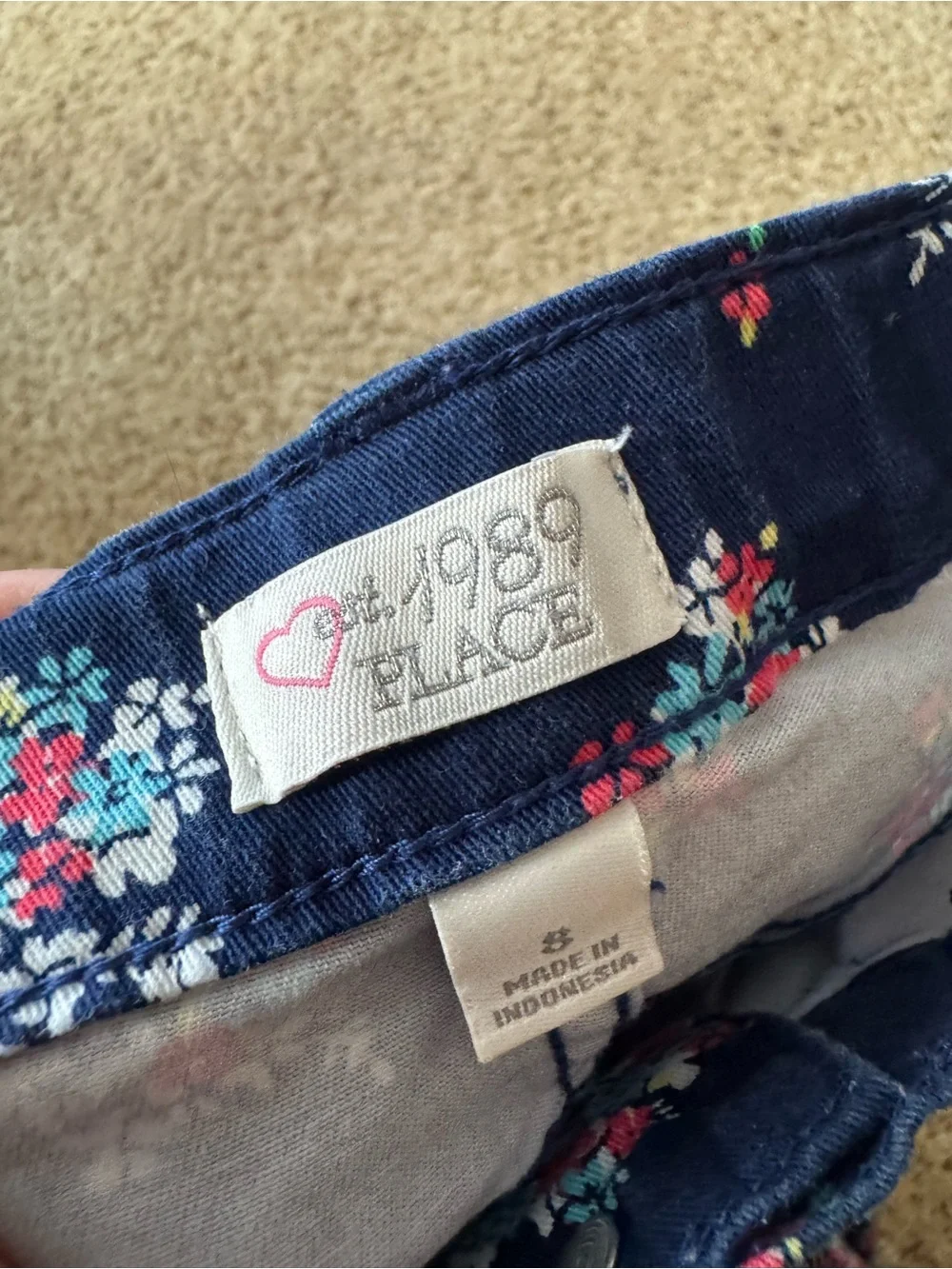 Girls blue floral jeans 👖